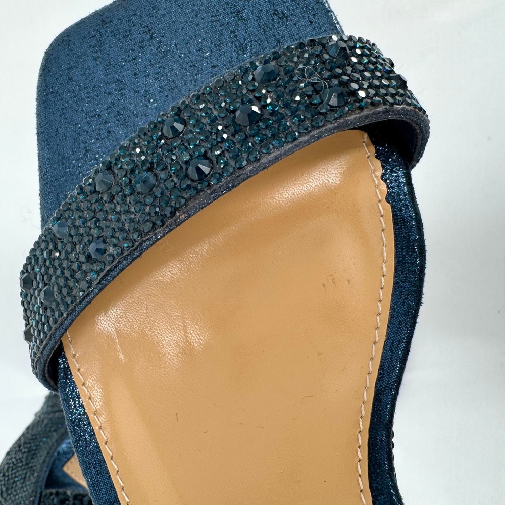 Black Beaded Ankle-Strap Wedge Sandals - Picture 12 of 16